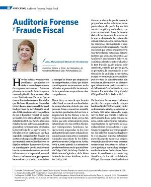 Auditoria forense y fraude fiscal