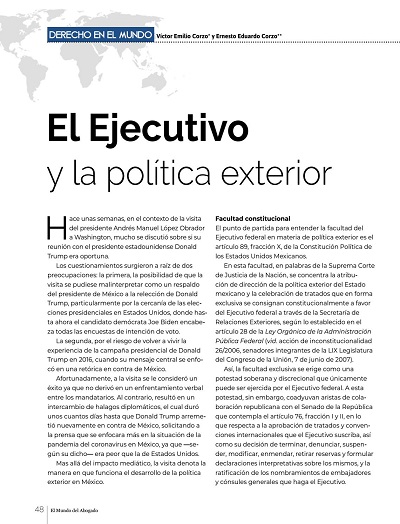 El Ejecutivo y la Política Exterior