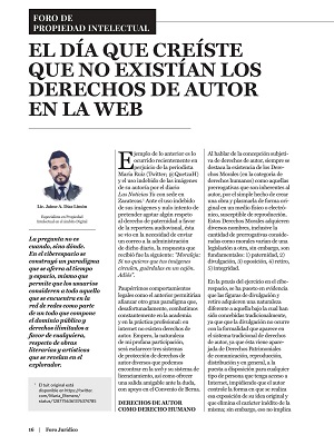 El día que creíste que no existían los Derechos de Autor en la Web