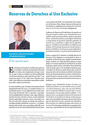 Reservas de derechos al uso exclusivo