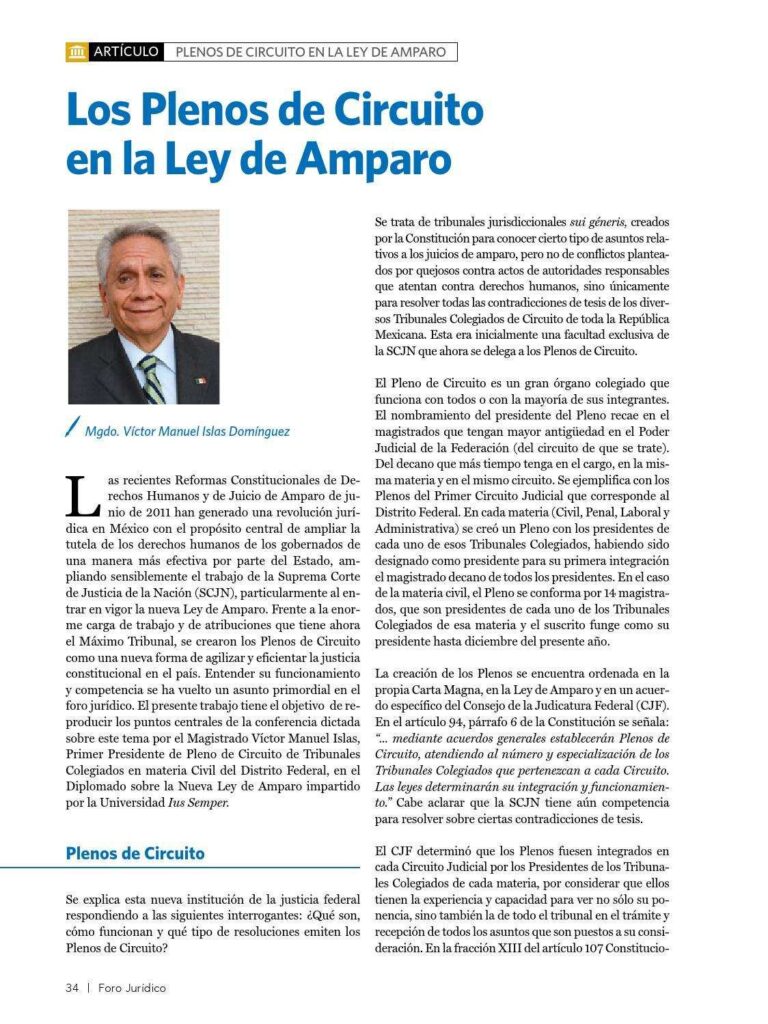 Los Plenos de Circuito en la Ley de Amparo