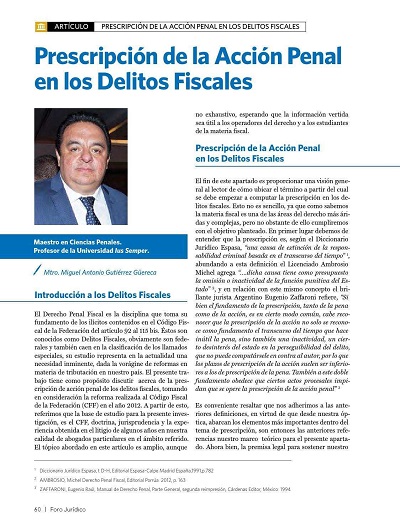 Prescripción de la acción penal en los delitos fiscales