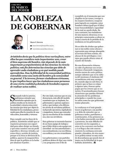 La nobleza de gobernar
