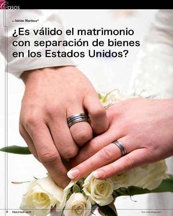 Matrimonio con separación de bienes en USA
