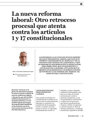 La nueva reforma laboral, retroceso procesal