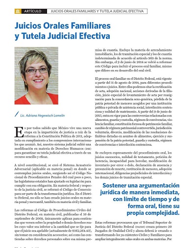 Juicios familiares orales y tutela judicial efectiva - Adriana Hegewisch Lomelín