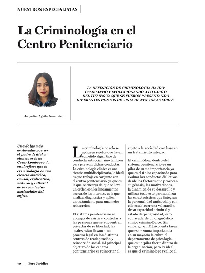 La criminología en el centro penitenciario - Jaqueline Aguilar Navarrete