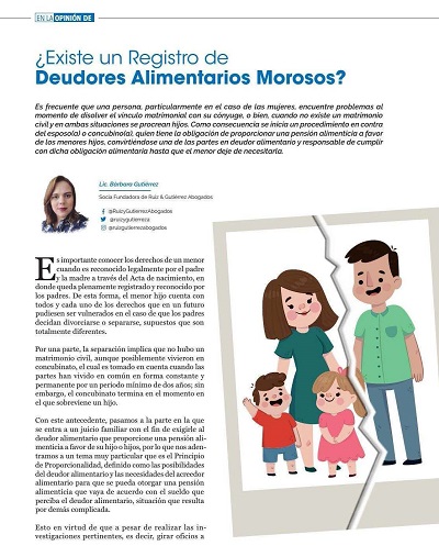 Registro de deudores alimentarios morosos -Bárbara Gutiérrez