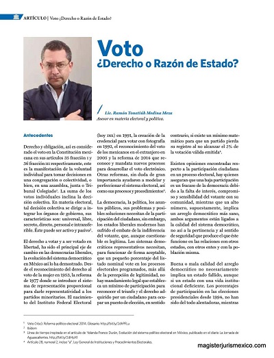 Voto derecho o razón de estado