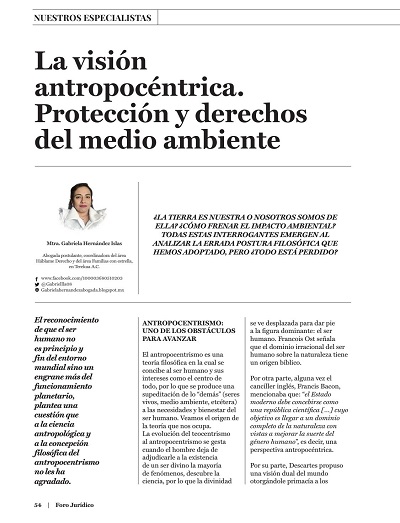 Antropocentrismo, protección y derechos del medio ambiente